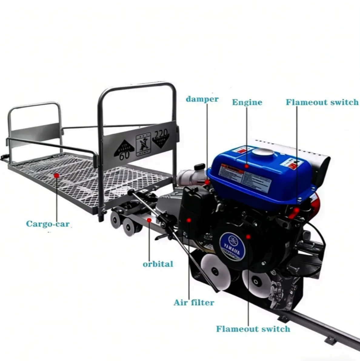 Agricultural monorail transport vehicle