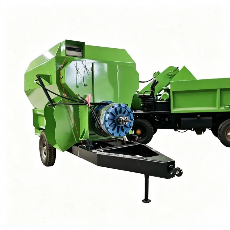 Trailed horizontal TMR feed mixer
